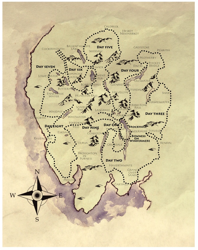 The route of A Lake District Grand Tour