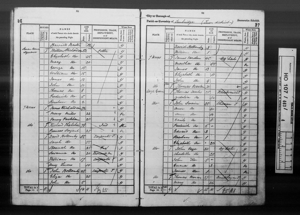 John Carden 1841 census Tonbridge age 9, parents James and Martha