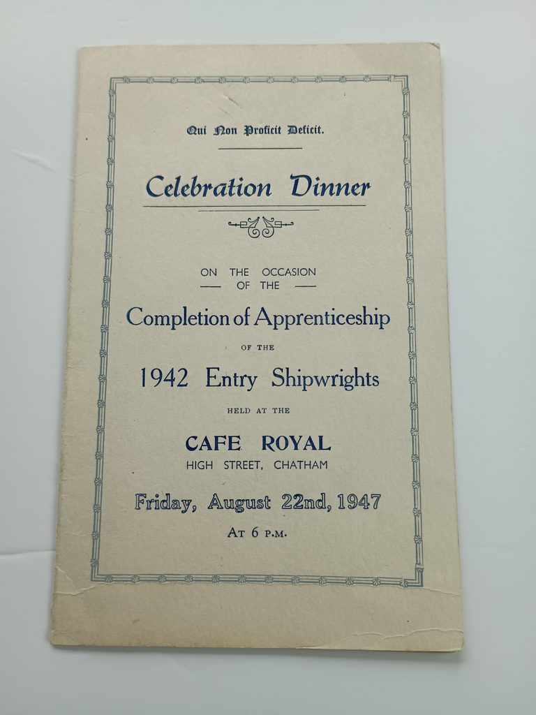 Robert H Carden - Completion of Apprenticeship dinner 1947 a